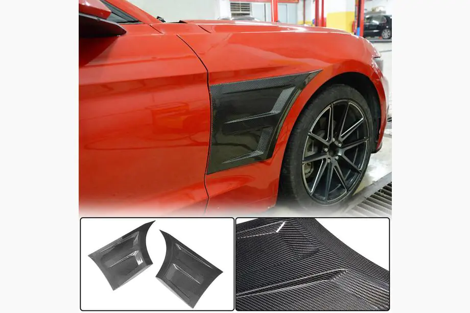 Ford Mustang 2015–2023 Hiilikuituiset suojalistat etulokasuojiin Image