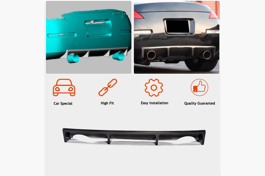 Nissan 350Z 2002–2009 Takapuskurin diffuusori (2003-2009, hiilikuitu) Kuva 2