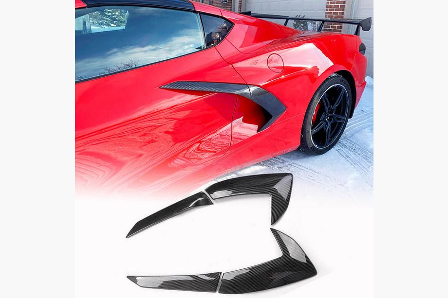 Chevrolet Corvette C8 2019– Takalokasuojien suojalistat (2019-2022, Carbon) Image