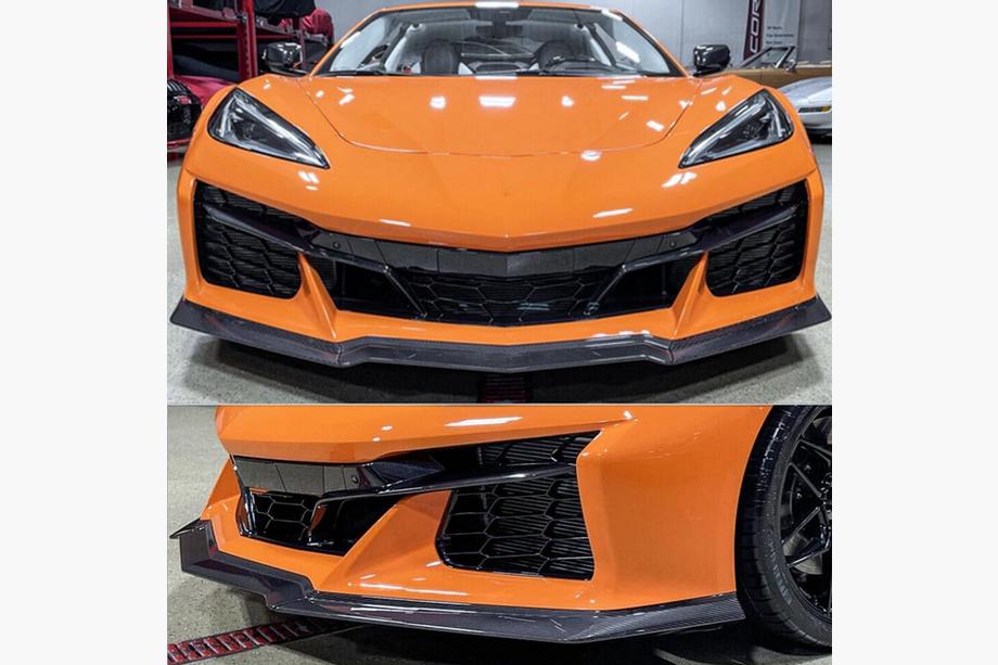 Chevrolet Corvette C8 2019– Etupuskurin lip-splitteri (Z06, 2020-2024, hiilikuitu) Kuva 2