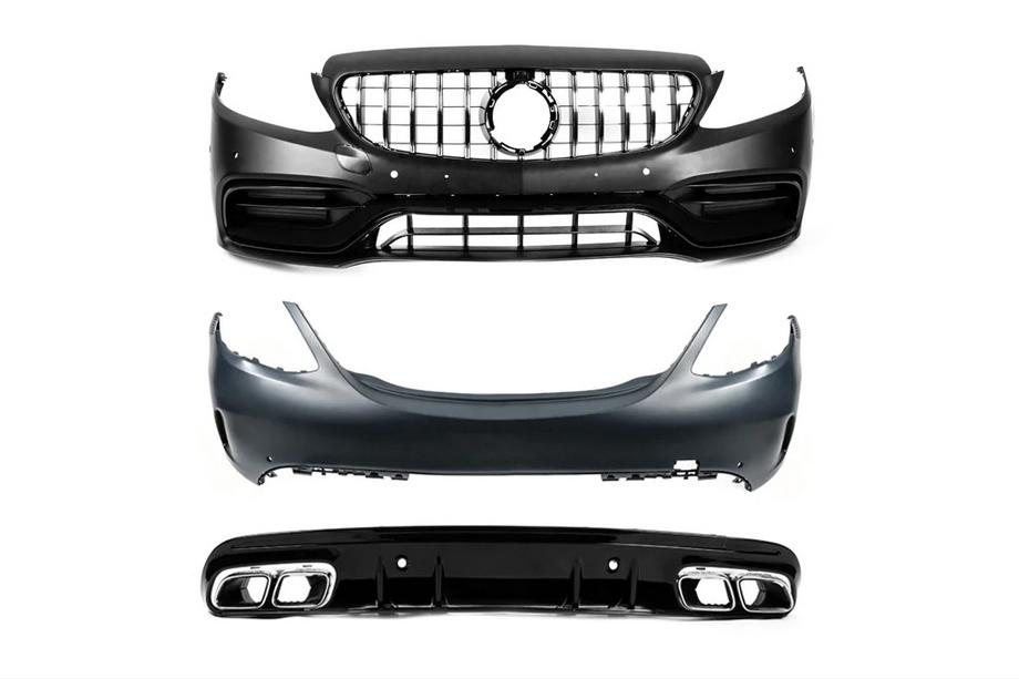 Mercedes C-class W205 2014–2021 Korisarja täydellä takapuskurilla (AMG C63-designs 2018-2021) Image