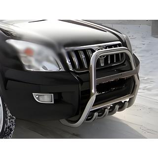 Korkea härkäpuskuri (ruostumaton teräs) Toyota Land Cruiser Prado 120 2002–2009