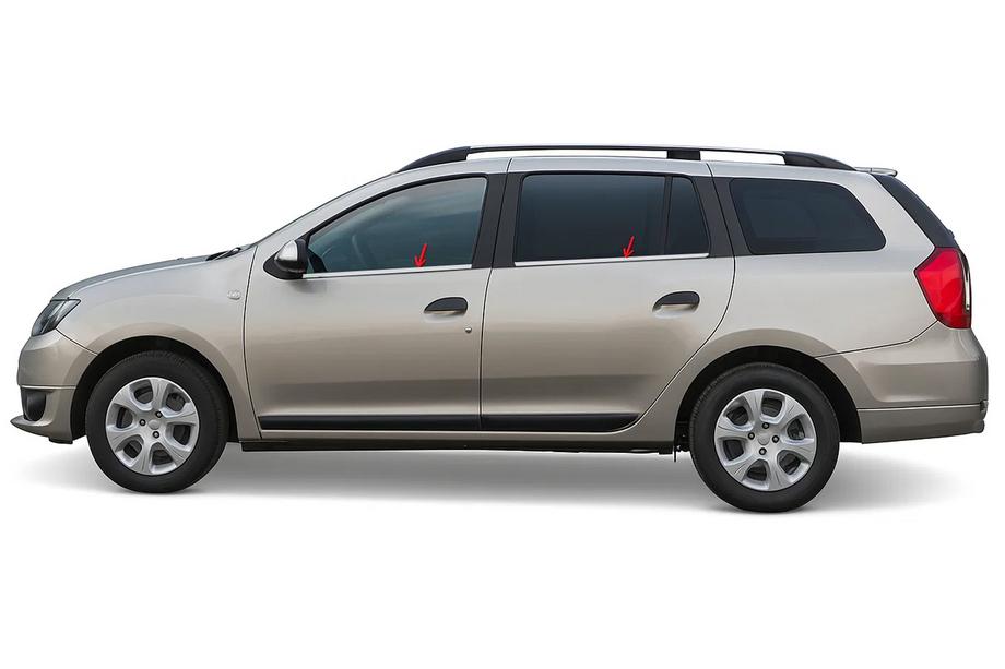 Renault Logan MCV 2013–2022 Ikkunalistat (4 kpl, ruostumaton teräs) Carmos - turkkilainen teräs Image