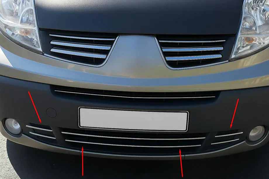 Nissan Primastar 2002–2014 Alasäleikön kromilistat (6 kpl, RST) Image