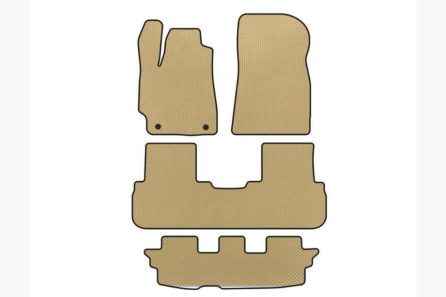 Toyota Highlander 2008–2013 EVA-matot (3 riviä, beige) Image