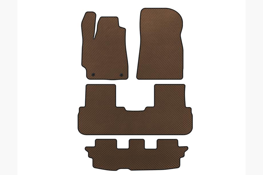Toyota Highlander 2008–2013 EVA-lattiamatot matkustamoon (3 riviä, ruskea) Image
