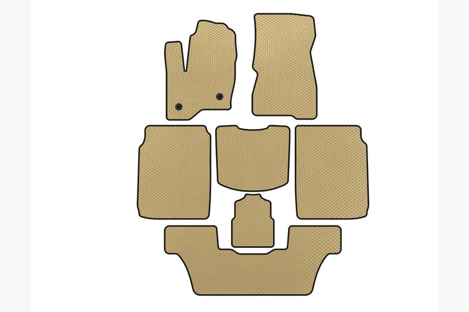 Ford Flex 2009–2019 EVA-mattosarja matkustamoon (3 riviä, 2013-2019, Beige) Image
