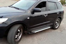 Hyundai Santa Fe 2 2006–2012 Line-sivuporrassarja (2 kpl, alumiini) kuva 1