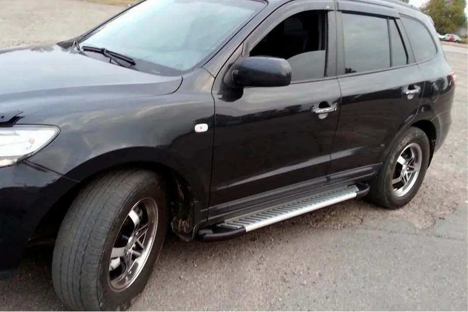 Hyundai Santa Fe 2 2006–2012 Line-sivuporrassarja (2 kpl, alumiini) Image
