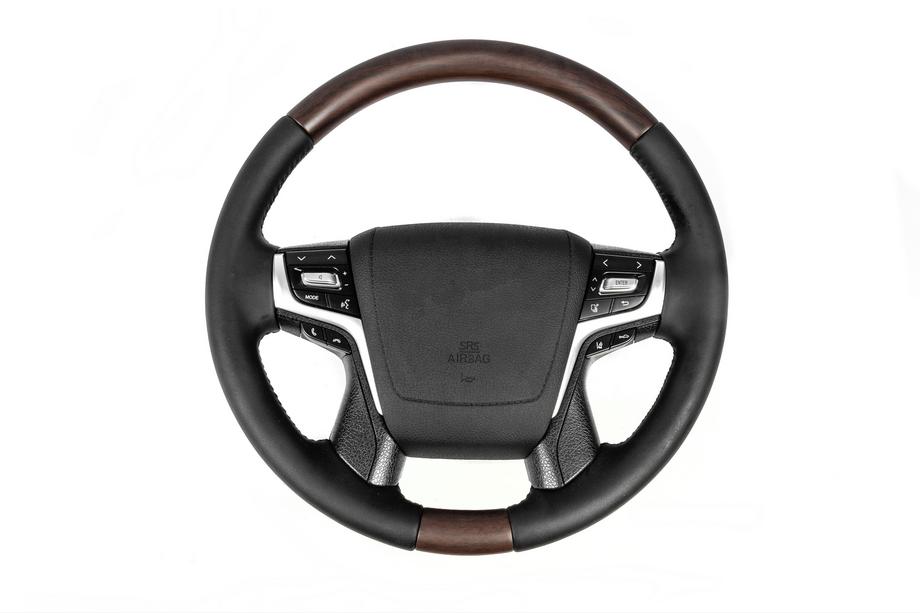 Toyota Land Cruiser 200 2007–2021 Lämmitettävä ohjauspyörä (tumma puu) Image