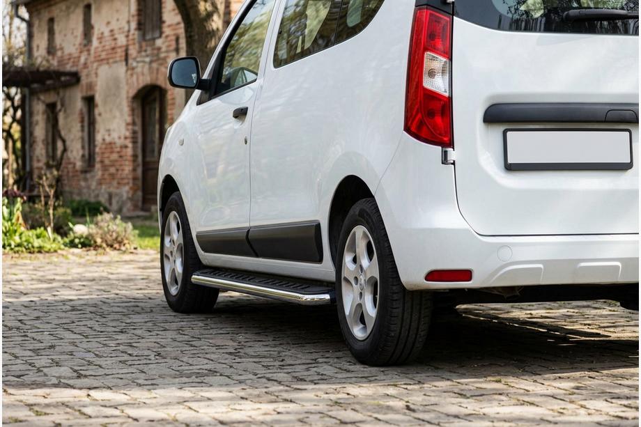Dacia Dokker 2013–2022 Maydos V1 sivuportaat (2 kpl, alumiini ↗ ruostumaton teräs) Image