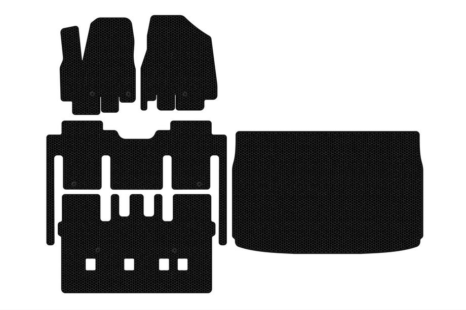Kia Sedona 2014–2020 Carsuit kumimatot (täysi matkustamo, 8-paikkainen, mustat) Image