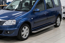 Renault Logan MCV 2005–2013 Maydos V1 sivuastinlaudat (2 kpl, alumiini / ruostumaton teräs) kuva 3