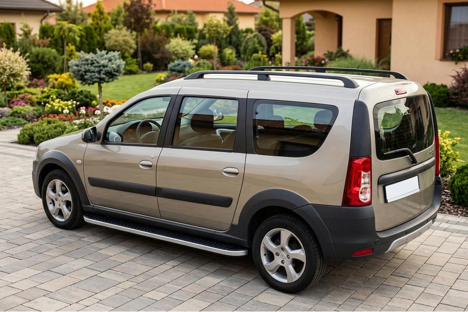 Renault Logan MCV 2005–2013 Tayga Grey -sivuaskelmat (2 kpl, alumiini) Image