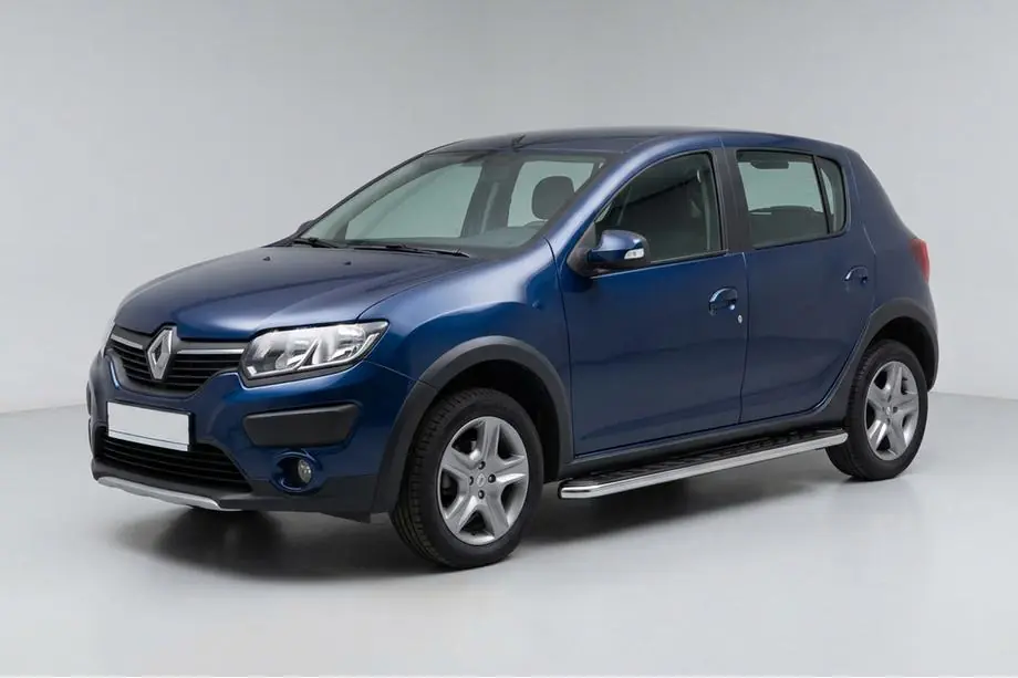 Dacia Sandero 2013–2020 Maydos V1 sivuportaat (2 kpl, alumiini ↗ ruostumaton teräs) Image