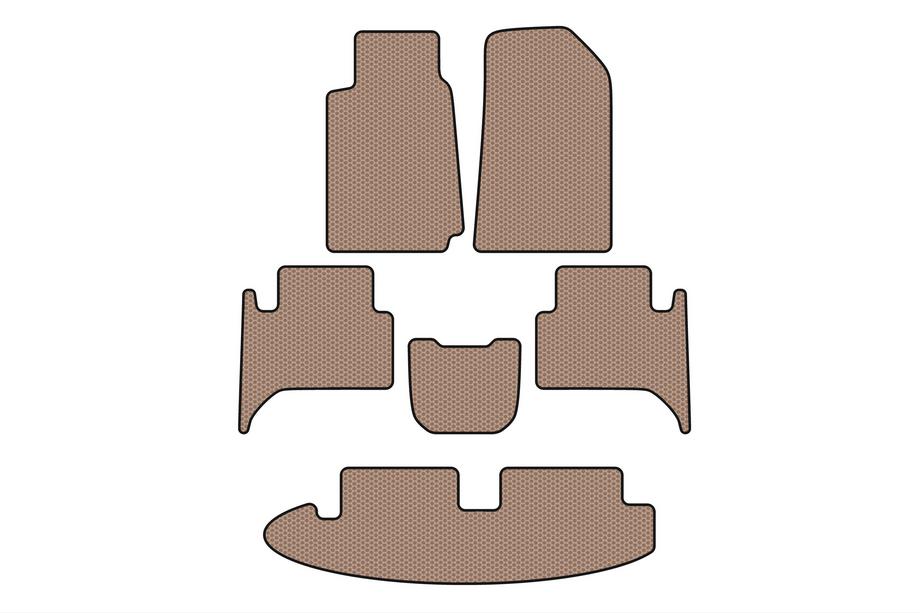 Chevrolet Trailblazer 2012–2019 Carsuit kumimatot matkustamoon (3 riviä, beige) Kuva 1