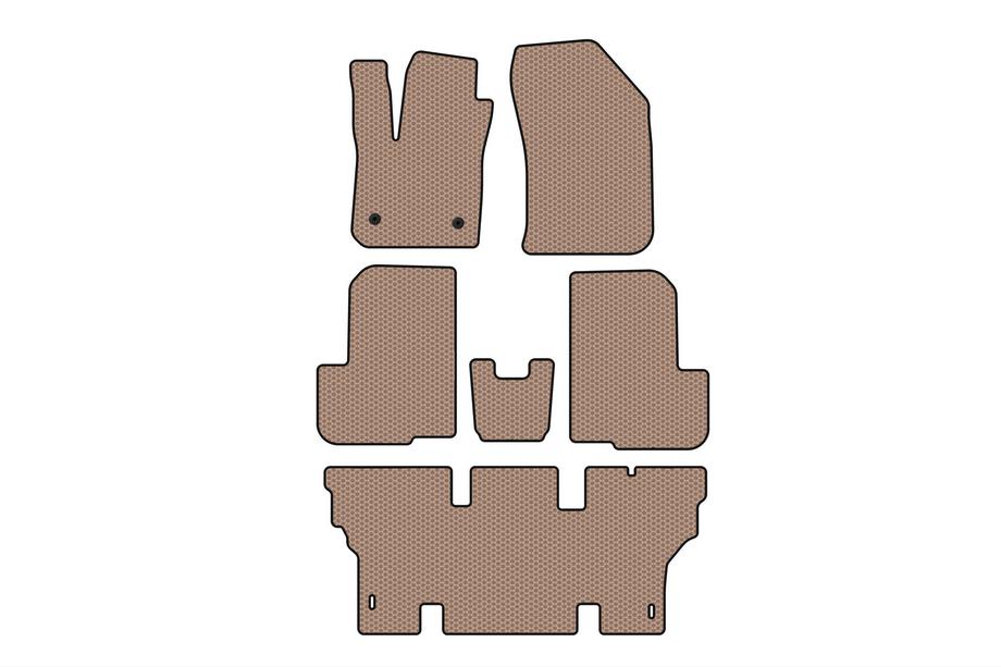 Dacia Lodgy 2012–2022 Kumimatot Carsuit (3 riviä, 7-paikkainen, beige) Image