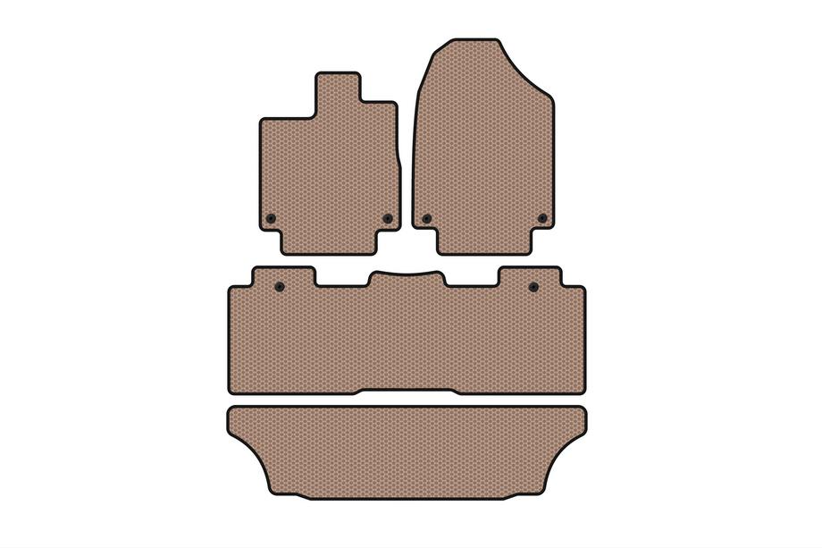 Honda Odyssey 2017– Carsuit kumimatot matkustamoon (3 riviä, beige) Image
