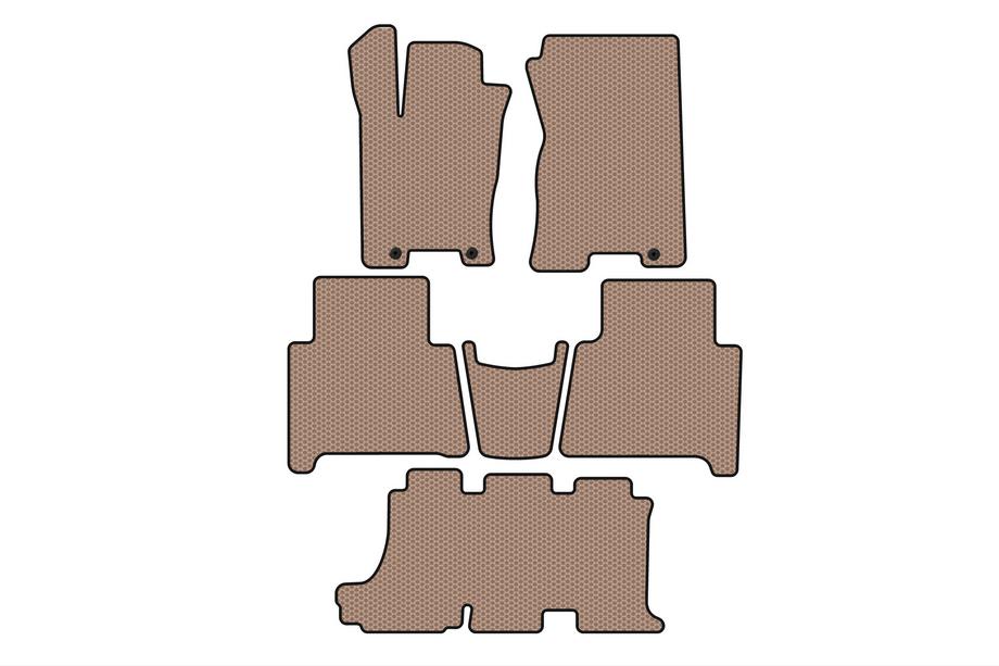 Kia Mohave 2008–2016 Carsuit kumimatot matkustamoon (3 riviä, beige) Image