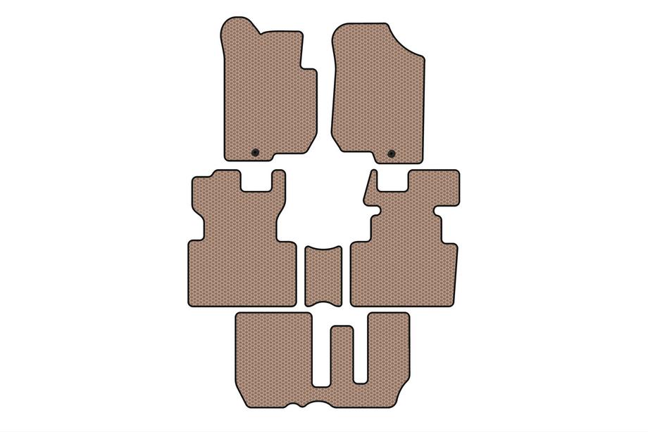 Kia Carens 1999–2012 Kumimatot Carsuit (2006-2012, 3 riviä, 7-paikkainen, beiget) Image