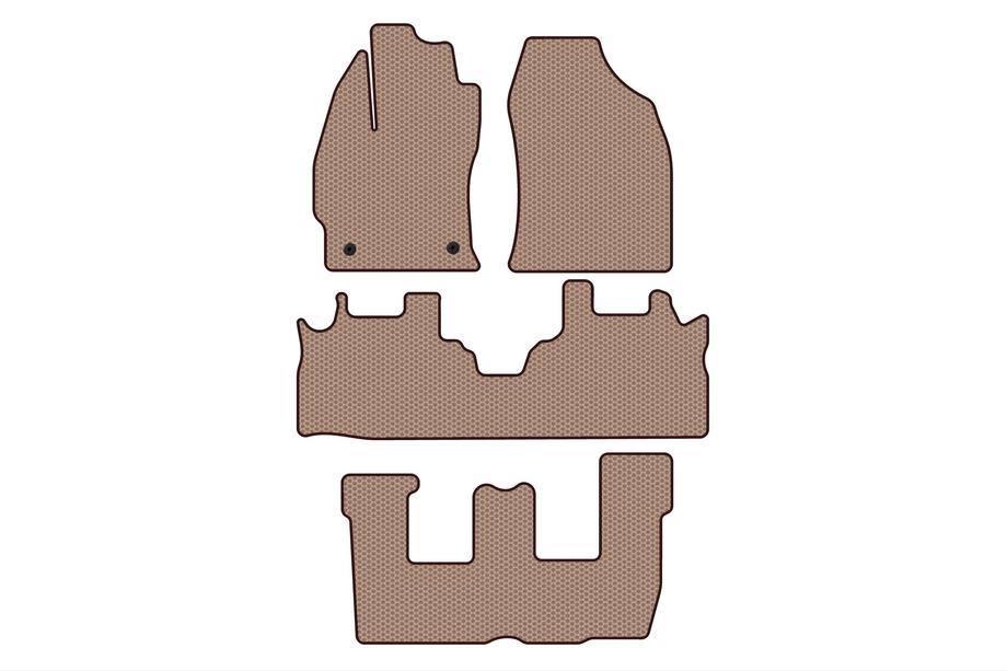 Toyota Prius Plus Carsuit kumimatot matkustamoon (3 riviä, beige) Image