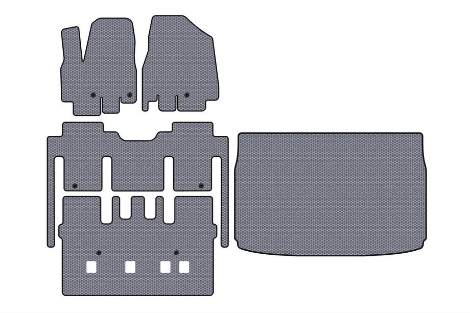 Kia Sedona 2014–2020 Carsuit kumimatot (täysi matkustamo, 8-paikkainen, harmaa) Image