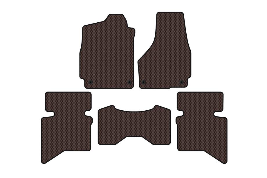 Dodge RAM (DS/DJ/D2) 2009–2024 Kumimatot Carsuit (2009+, 5-paikkainen/4-paikkainen hytti, ruskea) Image