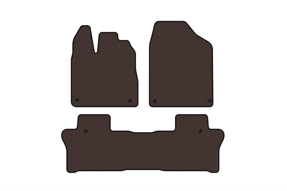 Honda Pilot 2015–2022 Carsuit kumimatot matkustamoon (2 istuinriviä, ruskea) Image