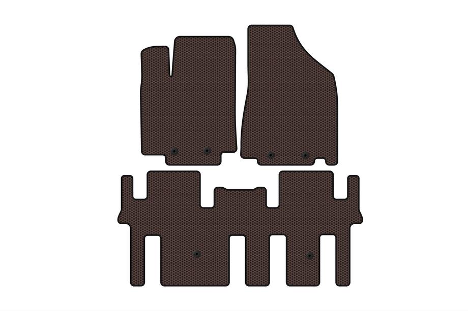 Nissan Pathfinder R52 2012–2021 Carsuit kumimatot matkustamoon (2 istuinriviä, ruskea) Image