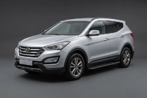 Hyundai Santa Fe 3 2012–2018 Sivuporrast Bosphorus Black (2 kpl, alumiini) kuva 1