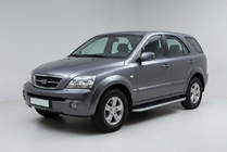 Kia Sorento I BL 2002–2009 Tayga Grey -sivuaskelmat (2 kpl, alumiini) kuva 1