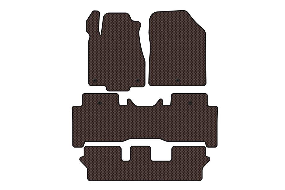 Acura MDX 2007–2013 Carsuit-kumimatot matkustamoon (3 riviä, ruskea) Image
