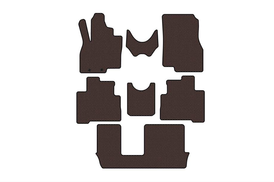 Mitsubishi Grandis 2003–2011 Carsuit-kumimatot matkustamoon (3 riviä, ruskea) Kuva 1