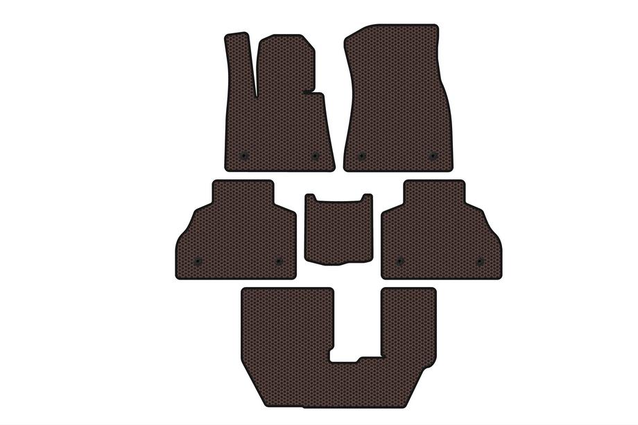 BMW X7 G07 2019– Carsuit-kumimatot matkustamoon (3 riviä, ruskea) Image