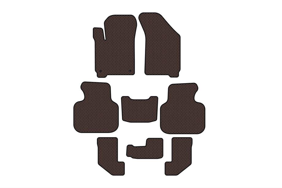 Dodge Journey 2008–2020 Carsuit kumimatot sisätiloihin (2008-2011, 3 riviä, ruskea) Image