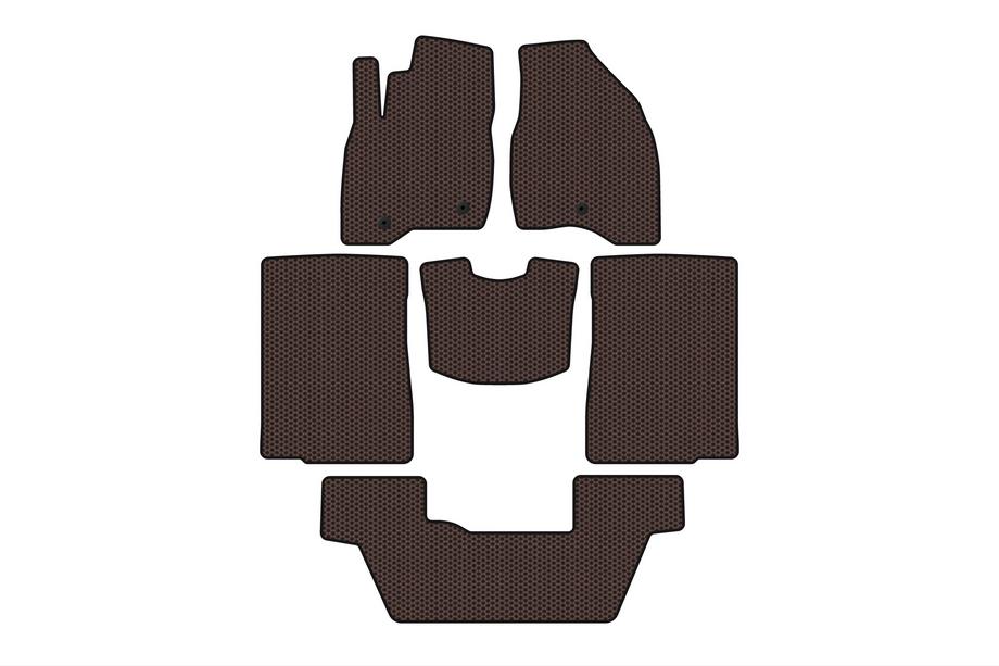 Ford Explorer 2011–2019 Kumimatot Carsuit (2015-2017, 3 riviä, 7-paikkainen, ruskea) Image