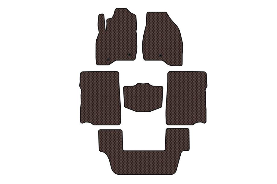 Ford Explorer 2011–2019 Kumimatot Carsuit (2017-2019, 3. rivi, 7-paikkainen, ruskea) Image