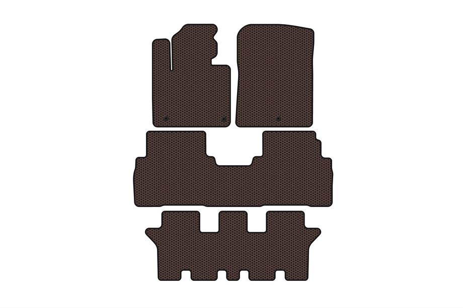 Kia Sorento III UM 2014–2020 Kumimatot Carsuit (3 riviä, 7-paikkainen, ruskea) Image