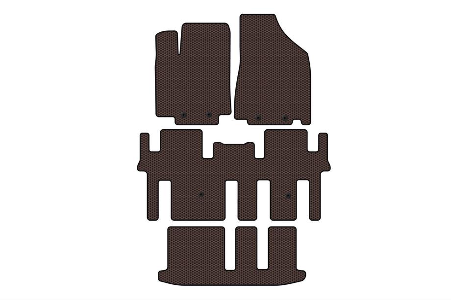 Nissan Pathfinder R52 2012–2021 Carsuit-kumimatot matkustamoon (3 riviä, ruskea) Image