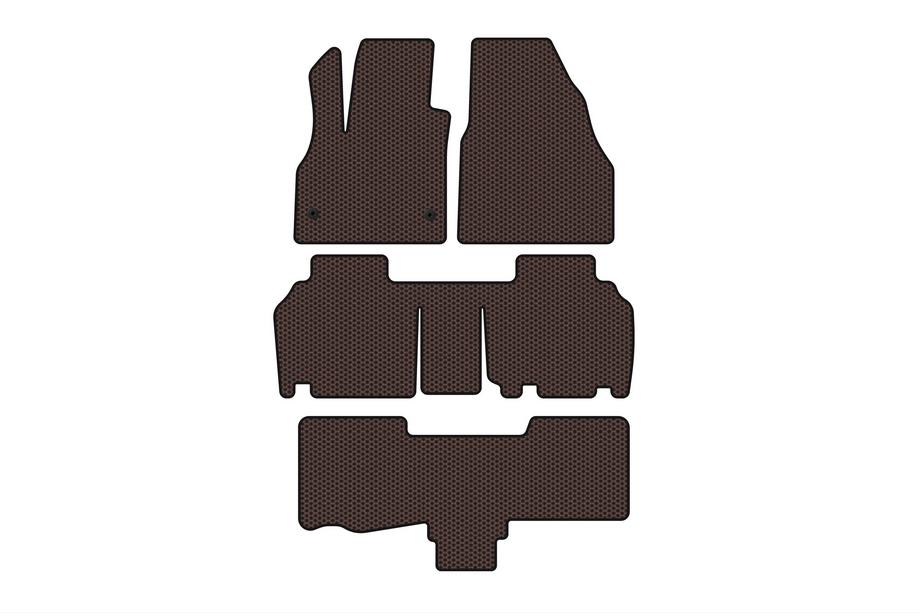 Renault Kangoo 2008–2020 Carsuit kumimatot matkustamoon (3 riviä, 5-ovinen/7-paikkainen, ruskea) Image