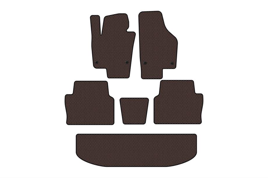 Seat Alhambra 2010– Carsuit-kumimatot matkustamoon (3 riviä, ruskea) Image