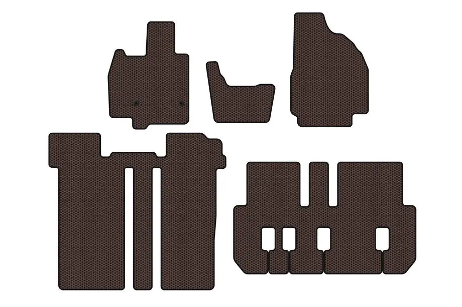 Toyota Previa 2006–2019 Kumimatot Carsuit (3 riviä, 6-paikkainen, ruskea) Image