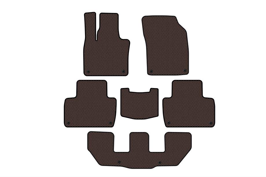 Volvo XC90 2015– Carsuit-kumimatot matkustamoon (3 riviä, ruskea) Image