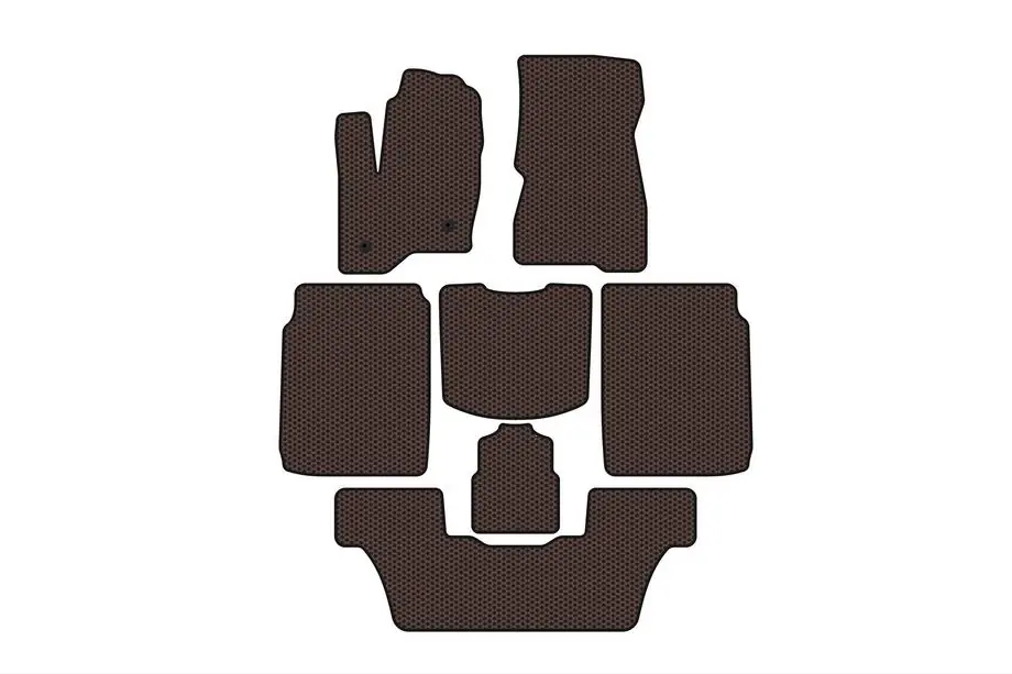 Ford Flex 2009–2019 Carsuit kumimatot matkustamoon (3 riviä, 2013-2019, ruskea) Image