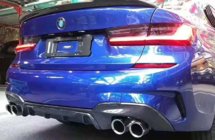 BMW 3-sarja G20/G21 2018– Takapuskurin diffuusori (M-Sport 2018-2022, suorakulmaisille pakoputken päille, ABS) kuva 1