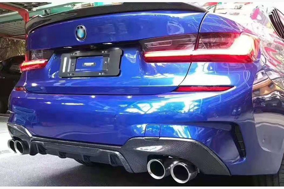BMW 3-sarja G20/G21 2018– Takapuskurin diffuusori (M-Sport 2018-2022, suorakulmaisille pakoputken päille, ABS) Image