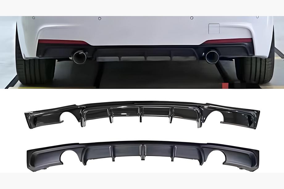 BMW 3-sarja F30/F31 2012–2019 Takapuskurin diffuusori kaksipuoliselle yksittäiselle pakoputkelle (M-Sport, ABS) Kuva 4
