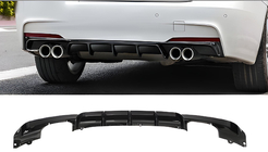 BMW 3-sarja F30/F31 2012–2019 Takapuskurin diffuusori kaksipuoleiselle tuplapakoputkistolle (M-Sport, ABS) kuva 1