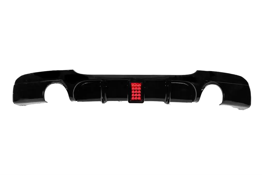 BMW 3-sarja E90/E91 2005–2011 Takapuskurin diffuusori tuplalle yksiputkiselle pakoputkelle LED:llä (M-Sport, ABS) Image