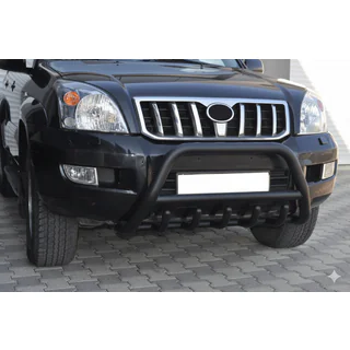 Matala bullbar WT003 Black (ruostumaton teräs) Toyota Land Cruiser Prado 120 2002–2009 kuva 3